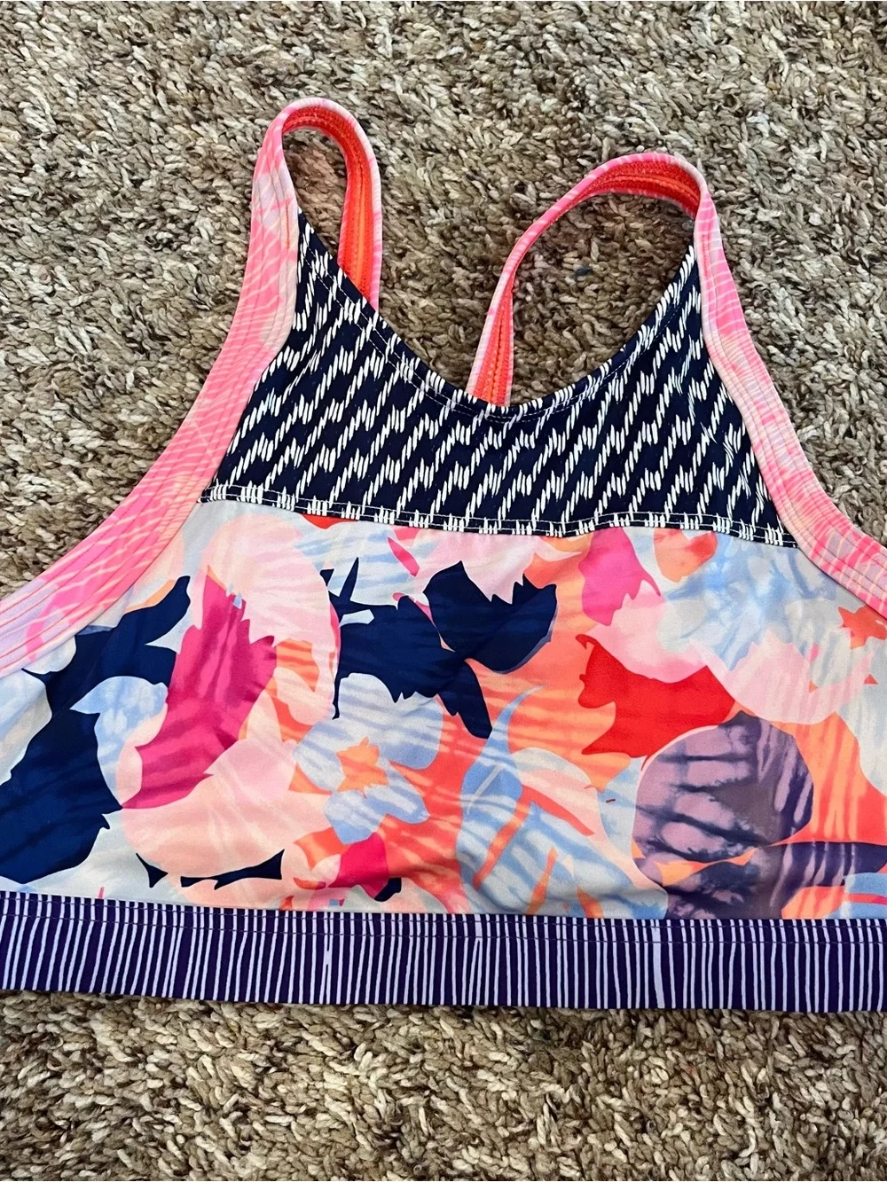 Athleta Girl Sunny Floral 2-Piece Bikini Set Top & Bottom XXL/16 Summer Swim